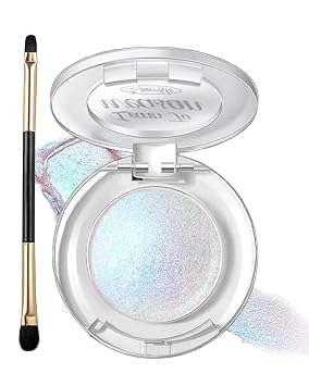 Brillo holográfico camaleón azul sombra de ojos y resaltador paleta