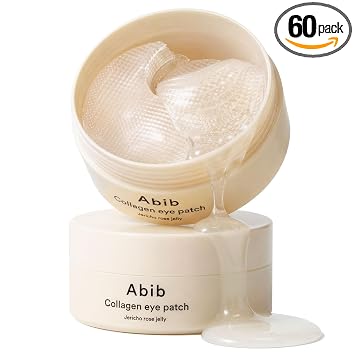 Abib Parches de colágeno para debajo de los ojos de rosa de Jericó en gel 60 parches, parches coreanos para debajo de los ojos para ojos hinchados y ojeras, antiarrugas, colágeno, cafeína, niacinamida