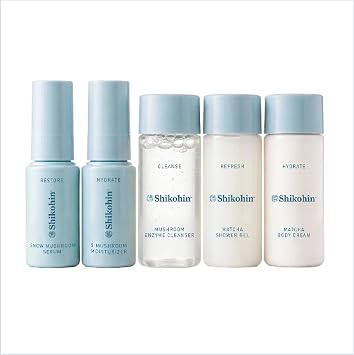 Set de cuidado de la piel de viaje, 5 miniaturas japonesas de belleza para rostro y cuerpo
