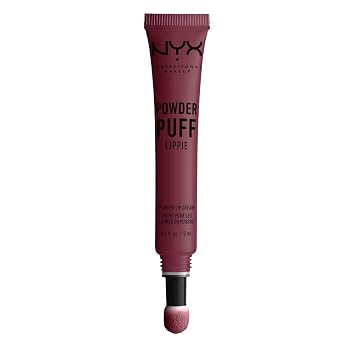 NYX PROFESSIONAL MAKEUP Powder Puff Lippie - Crema de labios en polvo, lápiz labial líquido - Moody (Color ciruela con tono fresco)