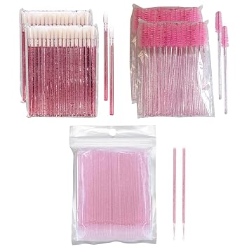 300 aplicadores de maquillaje con brillantina, cepillos aplicadores de pestañas, varitas de rímel, varitas de brillo de labios, aplicador de lápiz labial, varita micro cepillos de cejas, hisopos de