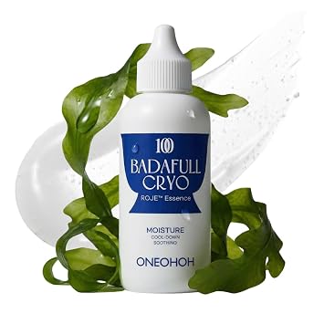 BADAFULL Cryo Roje - Suero facial refrescante para pieles sensibles, suero hidratante con ceramida NP, extracto de algas marinas, cuidado de la piel coreano ligero de rápida absorción, 2.7