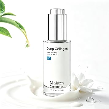 Maison Cosmetics - Suero de colágeno profundo, suero de colágeno coreano Volufine para piel madura, suero de cuidado de la piel para piel seca y de aspecto suave, 1 fl oz (1 unidad)