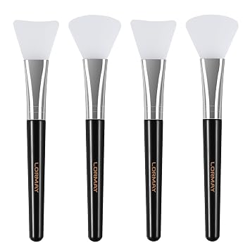 LORMAY 4 piezas de cepillo de silicona para máscara facial de arcilla de