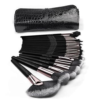 Real Perfection Juego de 24 brochas de maquillaje de alta calidad, base de polvo sintético de alta calidad, colorete, corrector de sombra de ojos, delineador de mezcla, kit de brochas de maquillaje