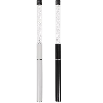 2pcs Spiral Fiber Eyelash Brush Applicators with Rhinestones, White and Dark Lash Mascara Wands for Eyelash Extensions and Makeup Application