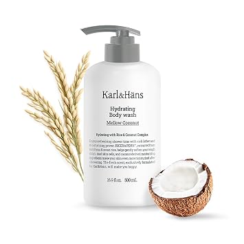 Karl&Hans Gel de baño, arroz coreano PDRN y ceramida, 16.9 onzas líquidas de coco