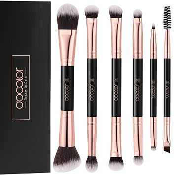 docolor 6 pinceles de sombra de ojos de doble cara - 12 funciones en 1