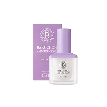 RiRe Bakuchiol 0.5% Ampolla Crema para elasticidad facial, cuidado de líneas finas, cuidado coreano de la piel 1.01 oz (1.0 fl oz)
