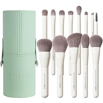 Brochas de maquillaje para Glide 12 Travel Face & Eye Makeup Brush