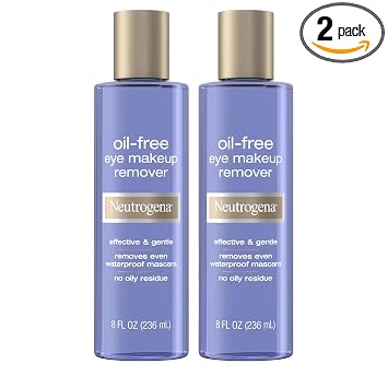Neutrogena Desmaquillante y limpiador de ojos sin aceite, paquete de 2