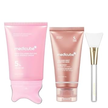 medicube Viral Collagen Duo: Crema antiarrugas Gua Sha y mascarilla envolvente