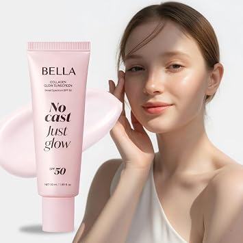 Bella SPF 50 Protector solar facial | SPF 50 protector solar facial teñido | protector solar SPF 50 | cuerpo de protección solar coreano