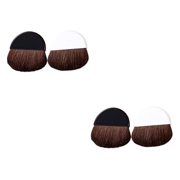 4 brochas para rubor, brochas de base para maquillaje líquido, brochas de maquillaje blancas, brochas de maquillaje brillantes, brocha de base líquida, brocha de maquillaje, esponjas de