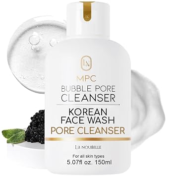 MPC Limpiador de poros de burbujas, lavado facial coreano, limpiador facial suave y profundo con caviar, removedor de maquillaje de puntos negros, minimizador de poros, hidratante