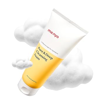 MANYO Espuma de Limpieza Pura y Profunda, Limpiador Facial, para Doble Limpieza, Limpiador de Poros, Removedor de Puntos Negros, Jabón Facial para Acné, Cuidado de la Piel Coreano, 6.7 fl oz (200ml)