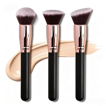 Brochas de maquillaje con asas de madera para rubor, resaltador, polvo