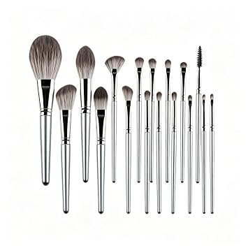 14Pcs Makeup Brushes Set with Suede Carry Bag, Soft Synthetic Bristles Cosmetic Brushes for Foundation, Blush, Eyeshadow and Concealer, Face & Eye Makeup Brush Kit for Makeup Starters