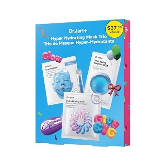 Dr.Jart+ Hyper Hydrating Mask Trio Value - Juego de regalo coreano para el cuidado de la piel con 3 máscaras faciales de tamaño completo