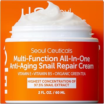 SeoulCeuticals 97.5% Snail Mucin Korean Face Moisturizer Day & Night Cream