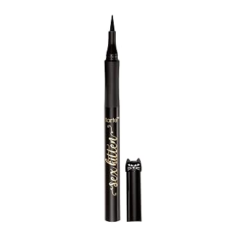 tarte Sex Kitten Liquid Liner - Delineador líquido con aceite de ricino para pestañas atrevidas y nutritivas, impermeable, uso durante todo el día, fácil de aplicar, vegano y libre de crueldad, tamaño completo, negro
