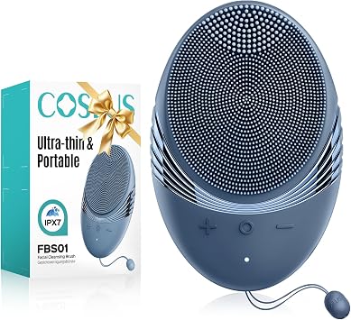 COSLUS FBS01 - Cepillo de limpieza facial, compacto, azul marino