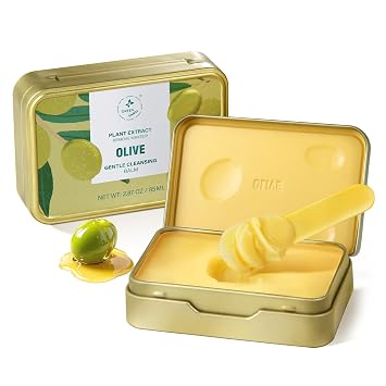 Bálsamo limpiador removedor de maquillaje de oliva, bálsamo removedor de maquillaje impermeable + limpiador de aceite para cara, se derrite el maquillaje + protector solar SPF + rímel