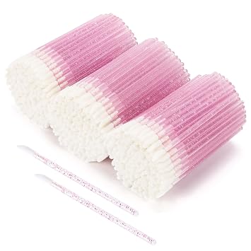 Tbestmax 500 aplicadores de labios desechables cepillos labiales de cristal lápiz labial varitas de brillo labial, rosa