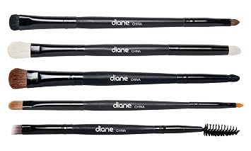 Diane D4390 Juego de brochas cosméticas de maquillaje de ojos de doble cara - Paquete de 5