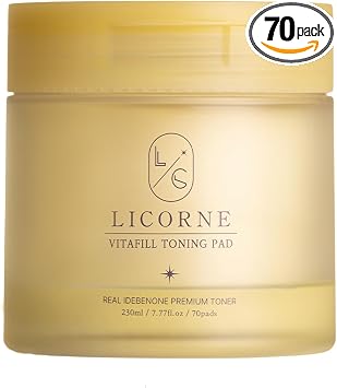 Licorne Vitafill - Almohadillas tonificantes coreanas para cara, almohadillas faciales hidratantes con niacinamida, almohadillas suavizantes para una piel suave y radiante, cuidado diario de la piel