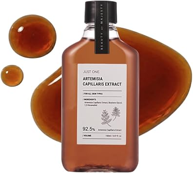 BOM Cosmetics Just One Artemisia Capillaris Extract 5.07 onzas líquidas, tónico facial con extracto 100% de hierbas, alivia el enrojecimiento, fortalece la piel, purifica y nutre, vegano, cuidado de la piel coreano