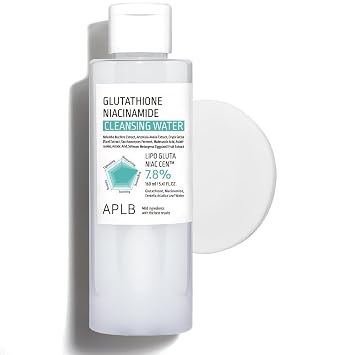 APLB Glutatión Niacinamida Agua Limpiadora | LIPO GLUTA NIAC CEN™ 7.8% 5.41 FL.OZ/Cuidado de la piel coreano, Desmaquillante para pieles sensibles, Hidratación profunda, Cuidado de los poros