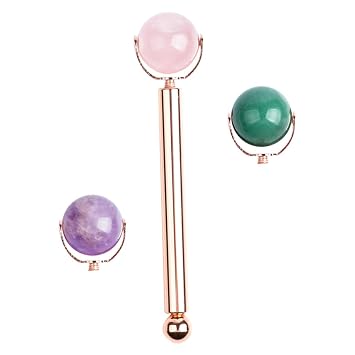 Jade Roller Massager Set with Crystal Alloy for Face Massage