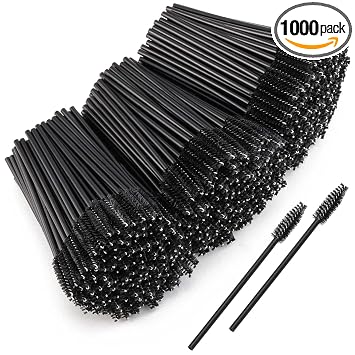 1000 varitas de rímel desechables a granel para extensiones de pestañas, color negro