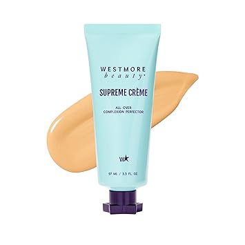 Westmore Beauty Supreme Creme All-Over Complexion Perfector – Base CC Cream Foundation de larga duración - Impermeable y resistente a la transferencia, tinte para la piel - 3.3 Oz (Claro)