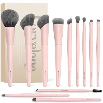 Professional Makeup Brush Set 12Pcs Pink Makeup Brushes with Case
