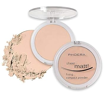 AQUAPURITY - PHOERA Polvo de fijación mate transparente para base de maquillaje, fijador de base de polvo, fijador, polvo compacto prensado de larga duración, fijador de maquillaje para la piel,