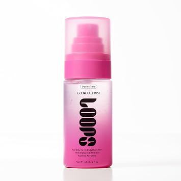 LOOPS Beauty Double Take Korean Jelly Mist – Spray facial que aumenta la luminosidad con aceite de semillas de girasol e hialurosmoth – Microgel hidratante y refina los poros para un brillo húmedo