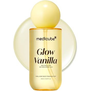 medicube Bruma de fragancia Glow Vanilla para cabello y cuerpo, 8.45 onzas