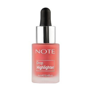 Note Cosmetique Drop Highlighter - Maquillaje líquido con cobertura para construir, fórmula ligera y cremosa, 01 rosa perla, 0.47 onzas