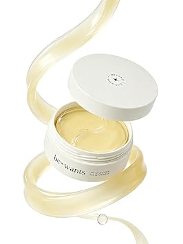 BE+WANTS Parches de debajo de los ojos Bewants para ojos hinchados, mascarilla coreana para debajo de los ojos con colágeno vegano y 71.9% de agua de bambú, parches para ojeras y enfriamiento, 60