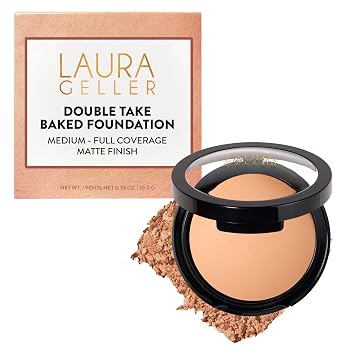 LAURA GELLER - Base de maquillaje en polvo de doble toma, acabado mate, ligera