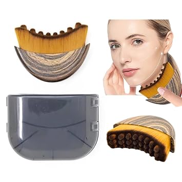 1/2 PIEZAS Cepillo Linfático de Contorno Facial para Esculpir – Anti-Hinchazón, Desintoxicación y Levantamiento, Mejora el Brillo de la Piel y Absorción (1 Pieza Cepillo de Contorno Facial)