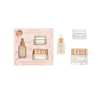 Charlotte Tilbury Hydrate, Plump & Glow Set - Set de regalo de crema mágica y suero mágico, cuidado de la piel de tamaño de viaje para una piel brillante e hidratada