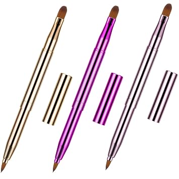 TOODOO Paquete de 3 cepillos de labios retráctiles para lápiz labial con