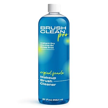 Limpiador de brochas de maquillaje original, limpiador profesional para brochas de maquillaje, fórmula de secado rápido, sin enjuague, elimina el maquillaje resistente al agua, 32 onzas