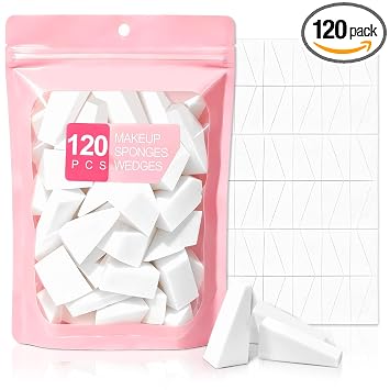 120 esponjas de maquillaje para la base, esponjas de cuñas de maquillaje