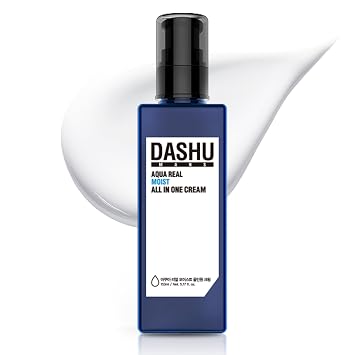 DASHU Hidratante para hombres 5.17 oz – Crema facial Aqua todo en uno, antiarrugas y loción facial hidratante mineral oceánica, hidratante facial coreano para el cuidado de la piel, Aqua Vital de mar