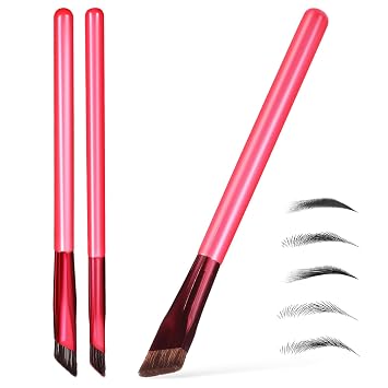 ABOOFAN 3pcs Multifunctional Eyebrow Brush Professional Angled Brow Makeup Brushes for Natural Hair Stroke Shaping Filling and Coating Eyebrows with Powder and Mascara