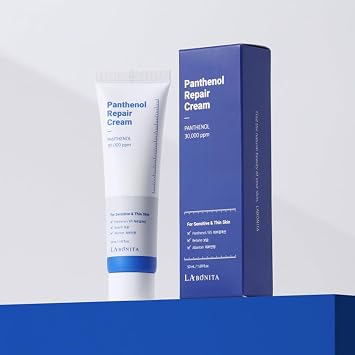 La Bonita Crema reparadora de pantenol con 3% de pantenol para piel seca y sensible, hidratante facial coreano hidratante con soporte de barrera de humedad, 1.69 fl oz